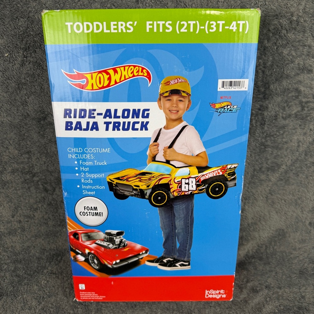 Hot Wheels Racer Baja Truck Halloween Dress up Costume Toddler Size 2T to 3-4T